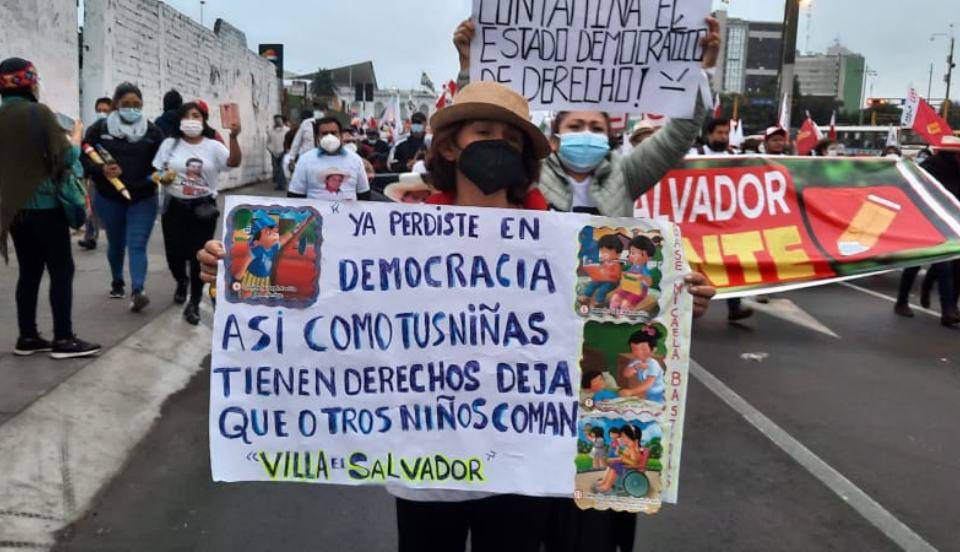 Marcha de simpatizante de Perú Libre