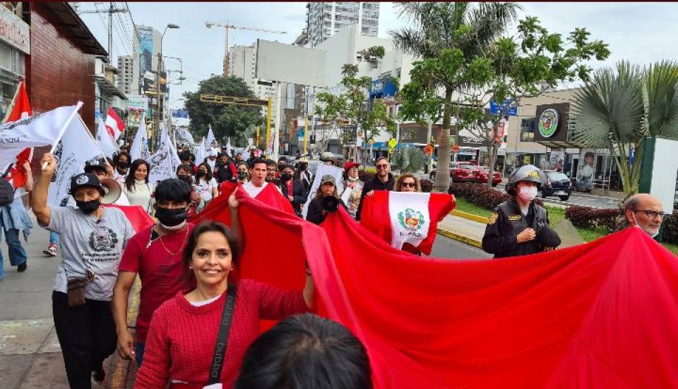 Marcha contra Pedro Castillo