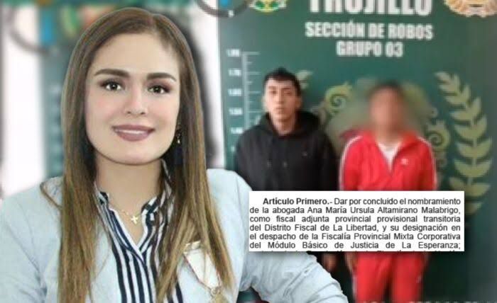 Despiden y abren investigación a fiscal Ana María Altamirano Malabrigo tras dejar libre a detenidos capturados en flagrancia. 