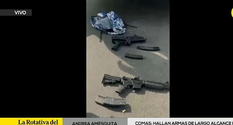 Comas: Hallan armas de guerra en bolsas de basura