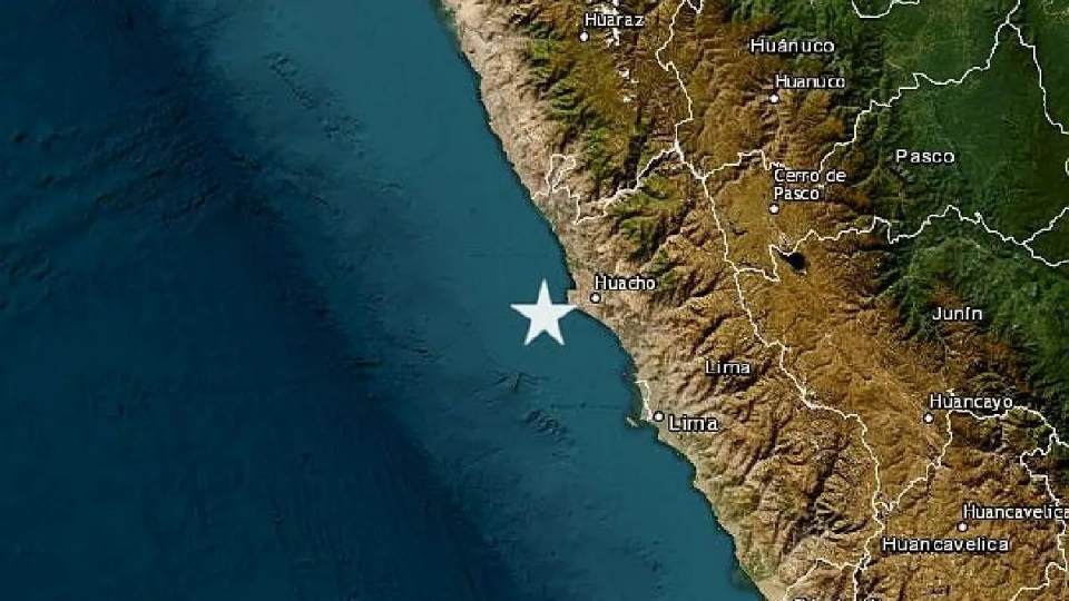 El epicentro del sismo se ubicó a 39 kilómetros al suroeste de Huacho