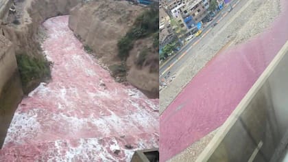 ¡Río Rímac se tiñe de rojo y causa alarma en Lima!
