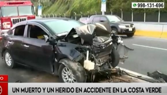 Costa Verde: Choque de auto contra muro divisorio deja un muerto y un herido 