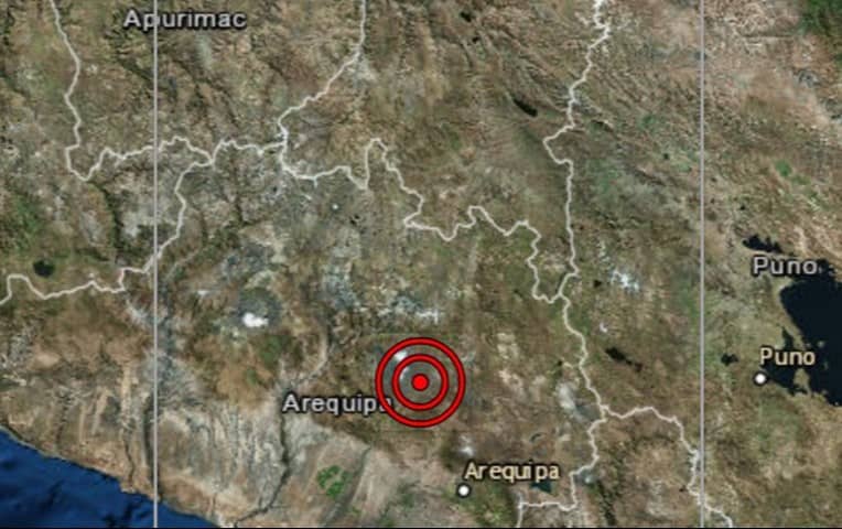 Arequipa: IGP reporta sismo de magnitud 3.8 esta tarde 