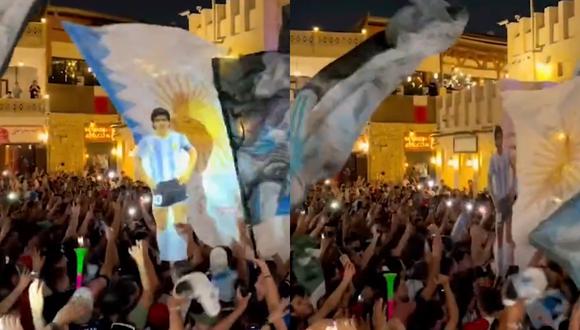 Argentina vs México: Hinchas argentinos hacen banderazo en las calles de Doha