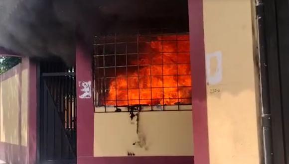 Incendian módulo penal de Huanta tras liberación de implicados en asesinato de escolar