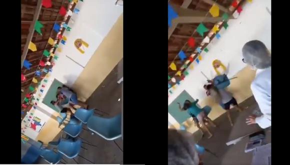 [VIDEO] Brasil: Familias rivales se encuentran en vacunatorio y se lanzaron sillas 
