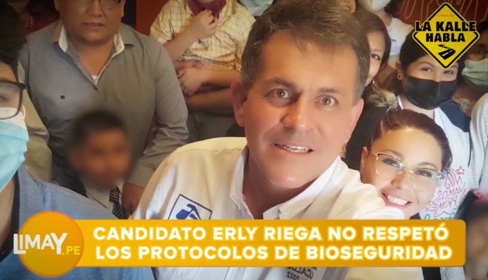 Candidato Erly Riega en SMP busca comprar votos con canchita y frugos