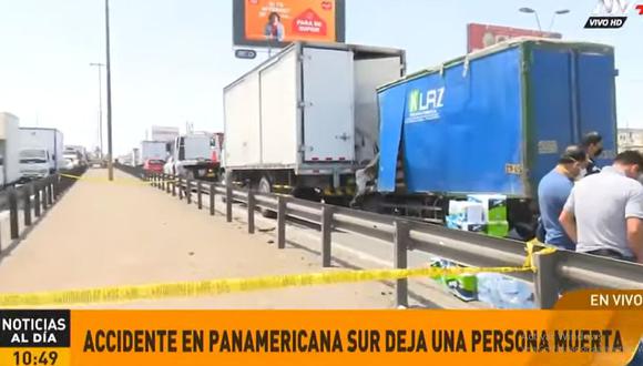 Panamericana Sur: Conductor de furgoneta muere tras chocar contra un camión