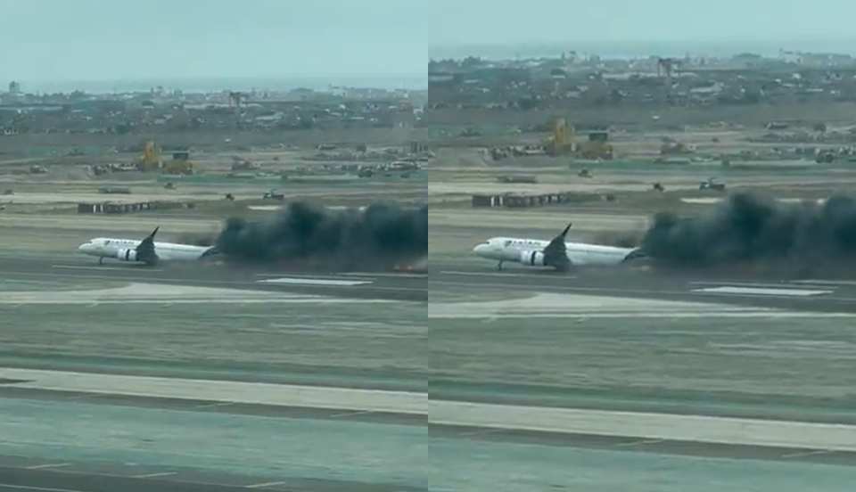 [VIDEOS] Avión de LATAM se incendió en pista de aterrizaje 