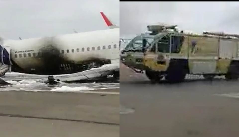 Confirman muerte de 2 bomberos por incendio de avión de Latam