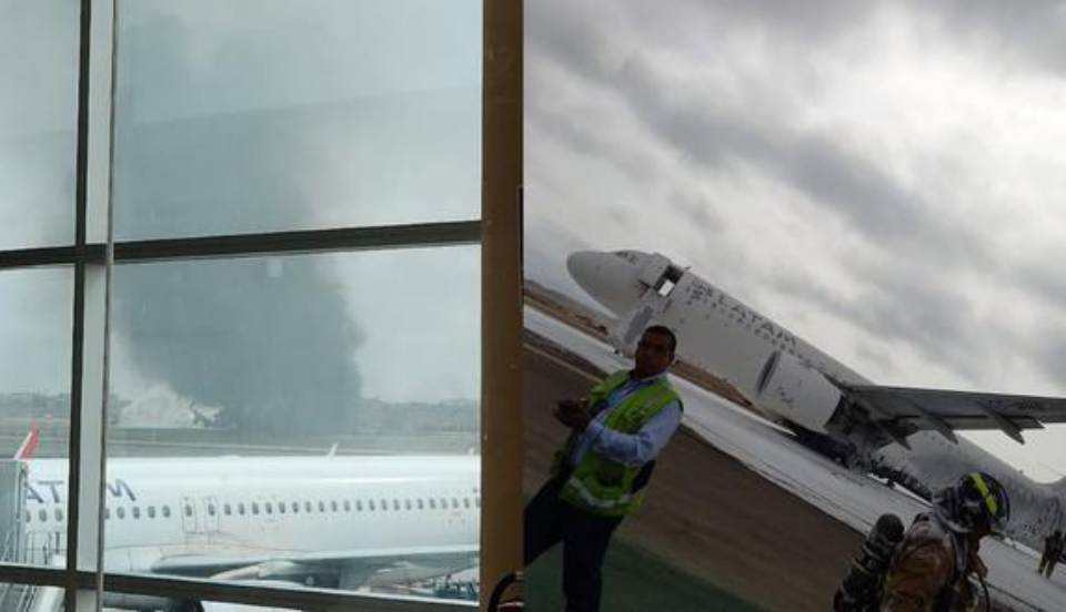 Aeropuerto Jorge Chávez suspende vuelos tras incendio en avión
