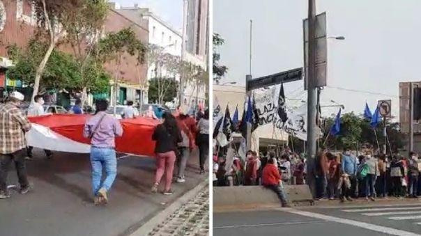 Ciudadanos marchan en contra de la vacancia presidencial en Abancay