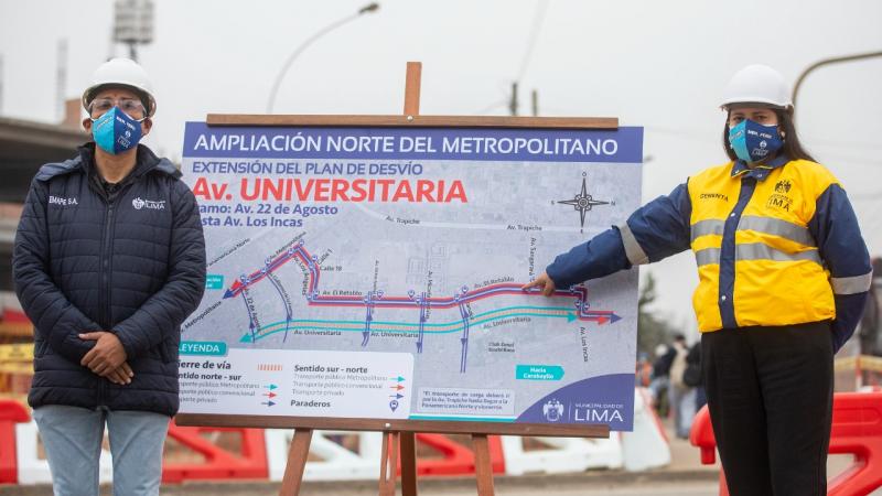 Municipalidad de Lima: Conoce el desvío vehicular por ampliación norte del Metropolitano