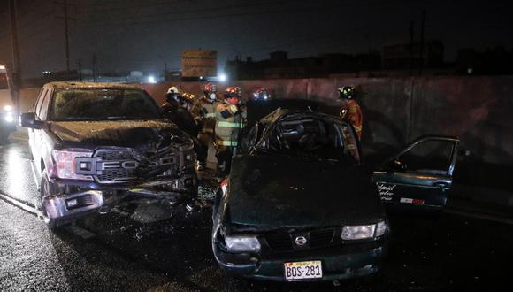 Los Olivos: Un hombre queda herido tras accidente vehicular en la Panamericana Norte