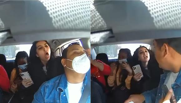VIDEO: Taxista pide a pasajeras usar mascarillas y estas le tosen y lo insultan 
