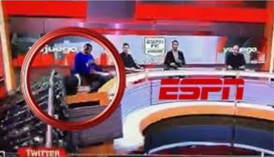 Escenografía cae encima de periodista de ESPN y se salva de una tragedia [VIDEO]