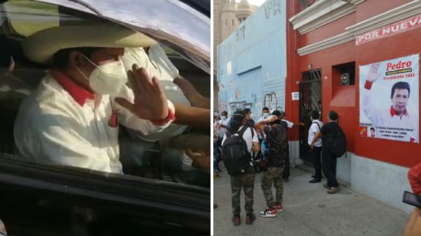 Pedro Castillo llega a Lima y se reúne en privado con dirigentes de Perú Libre en locales de campaña