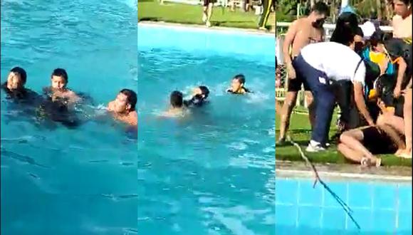 Huancayo: Aspirantes a policías se salvaron de morir ahogados en piscina  