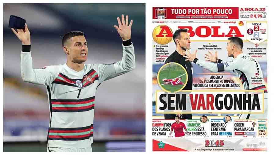 Sin ‘VARgüenza’: Prensa de Portugal estalla por la anulación del gol legítimo de Cristiano Ronaldo