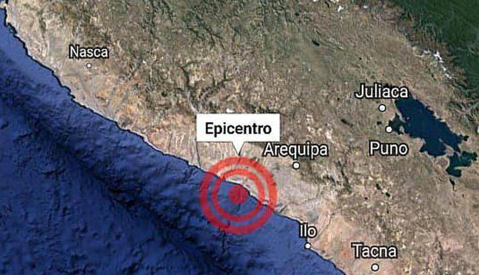 Sismo de magnitud 4.1 se reportó esta mañana en Arequipa