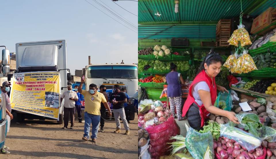 Pollo y verduras no llegan a mercados tras paro de transportistas